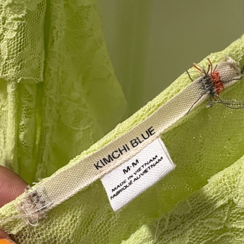 Kimchi Blue Lace Ruffle Dress in Light Green - Picture 4 of 12